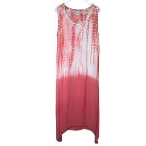 Soft Surroundings Pink Ombre Tie Dye Sleeveless Make a Splash Maxi Dress Medium